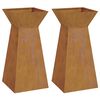 vidaXL Stĺpový kvetináč 2 pcs Strieborná 35 x 35 x 73 cm