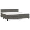 vidaXL Posteľný rám boxspring s matracom tmavosivý 200x200 cm zamat