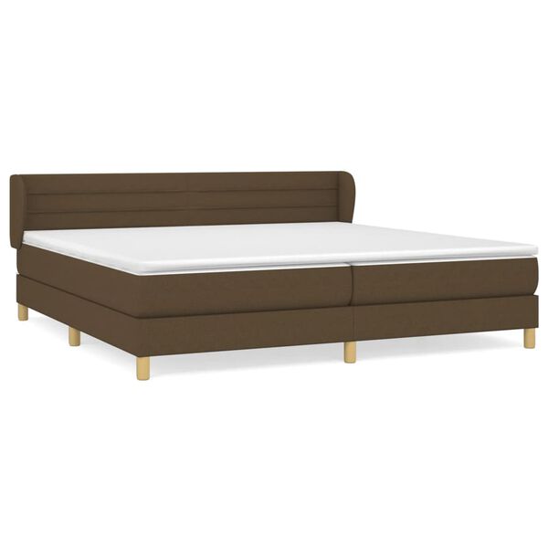 vidaXL Boxspring posteľ s matracom tmavohned&aacute; 200x200 cm l&aacute;tka