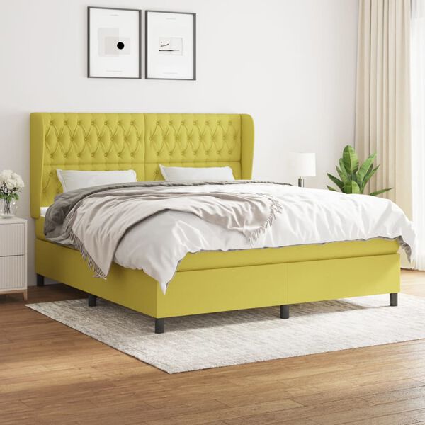 vidaXL Boxspring posteľ s matracom zelen&aacute; 180x200 cm l&aacute;tka