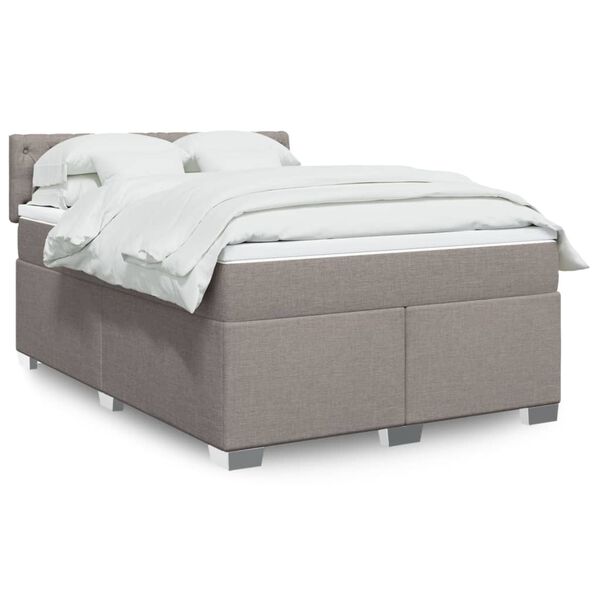 vidaXL Posteľn&yacute; r&aacute;m boxspring s matracom sivohned 160x200 cm l&aacute;tka