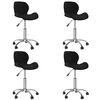 vidaXL Otočné jedálenské stoličky 4 ks čierne zamatové