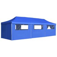 vidaXL Skladací párty stan s 8 bočnými stenami 3x9 m modrý