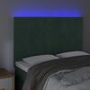 vidaXL Čelo postele s LED tmavozelen&eacute; 144x5x118/128 cm zamat