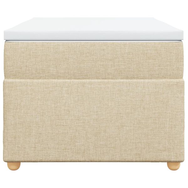 vidaXL Posteľný rám boxsping s matracom krémový 80x200 cm látka