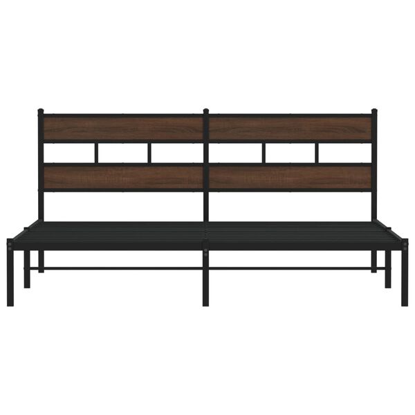 vidaXL Posteľn&yacute; r&aacute;m bez matraca s čelom hned&yacute; dub 190x200 cm