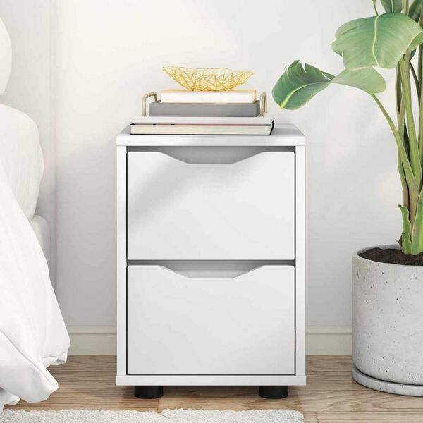 vidaXL Nočn&yacute; stol&iacute;k Biela 30,5 x 30 x 43 cm Kompozitn&eacute; drevo