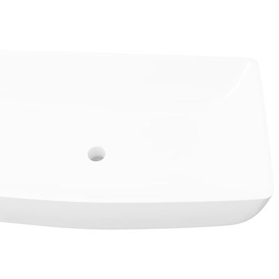 Luxusné keramické umývadlo, obdĺžnikový tvar, biele, 71 x 39 cm