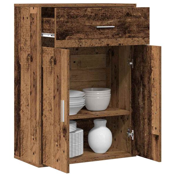 vidaXL Serv&iacute;rovacia skriňa so z&aacute;suvkou Star&eacute; drevo 60 x 30 x 84 cm