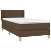 vidaXL Boxspring posteľ s matracom tmavohned&aacute; 90x190 cm l&aacute;tka