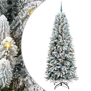 vidaXL Umel&yacute; vianočn&yacute; stromček Biela 210 cm PVC a plast a oceľ a PE