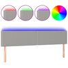 vidaXL Čelo postele s LED bledosiv&eacute; 200x5x78/88 cm l&aacute;tka