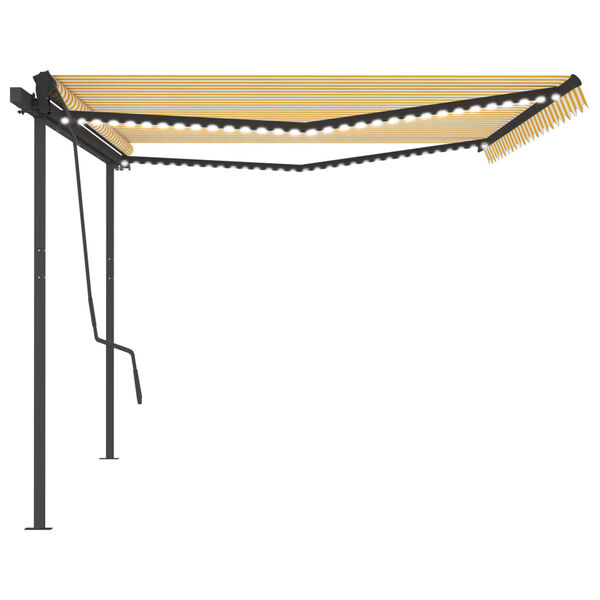 vidaXL Automatick&aacute; mark&iacute;za s LED a senzorom vetra 5x3,5 m žlto-biela