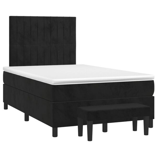 vidaXL Posteľn&yacute; r&aacute;m boxspring s matracom čierny 120x200 cm zamat
