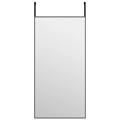 vidaXL Zrkadlo na dvere čierne 40x80 cm sklo a hliník