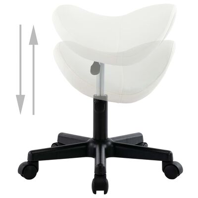vidaXL Pracovná stolička biela umelá koža
