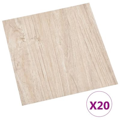 vidaXL Samolepiace podlahové dosky 20 ks PVC 1,86 m² bledohnedé