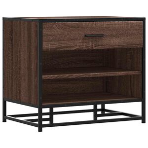 vidaXL Lavica na top&aacute;nky hned&yacute; dub 60x40x53,5 cm kompozitn&eacute; drevo+kov