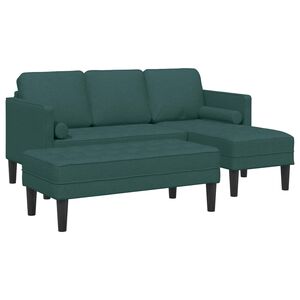 vidaXL Sada pohoviek s vank&uacute;&scaron;om 2 pcs Tmavozelen&aacute; Polyester