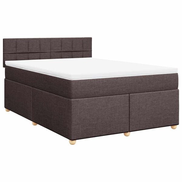 vidaXL Boxspring posteľ s matracom tmavohned&aacute; 140x190 cm l&aacute;tka