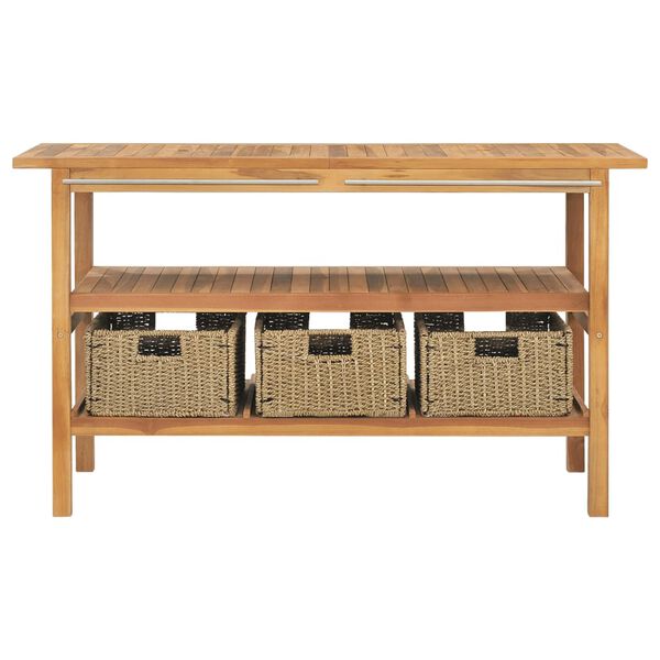 vidaXL Kúpelňová skrinka a krémové mramorové umývadlá tíkový masív