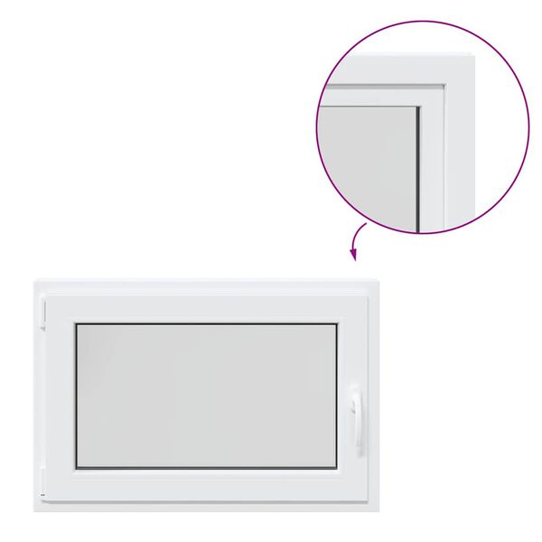 vidaXL Okno do suterénu "RISOR" 90x50 cm otváravo-sklopné DIN ľavé biele