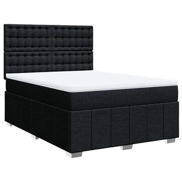 vidaXL Boxspring posteľ s matracom čierny 140x190 cm l&aacute;tka