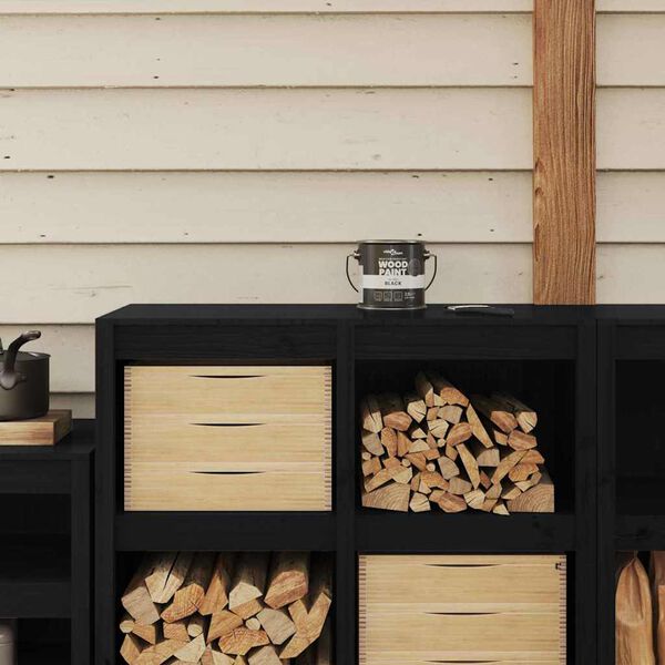 vidaXL Farba na drevo Čierna 16,5 x 16,5 x 15,9 cm Tlač na stenu