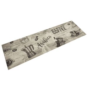 vidaXL Kuchynsk&yacute; koberec, prateľn&yacute;, K&aacute;va, siv&yacute; 45x150 cm, zamat