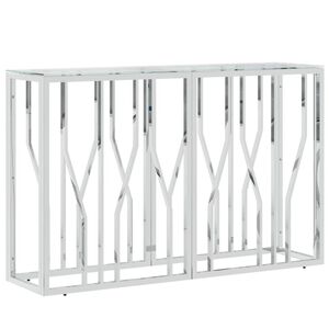 vidaXL Konferenčn&yacute; stol&iacute;k 110x30x40 cm nehrdzavej&uacute;ca oceľ a sklo