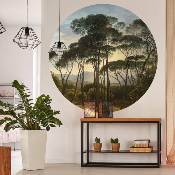 WallArt Tapeta kruhová Umbrella Pines in Italy 142,5 cm