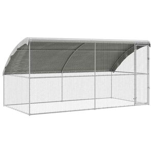 vidaXL Klietka pre sliepky 2 ks Strieborn&aacute; 400 x 200 x 200 cm