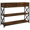 vidaXL Konzolov&yacute; stol&iacute;k dymov&yacute; dub 100x28x75 cm kompozitn&eacute; drevo