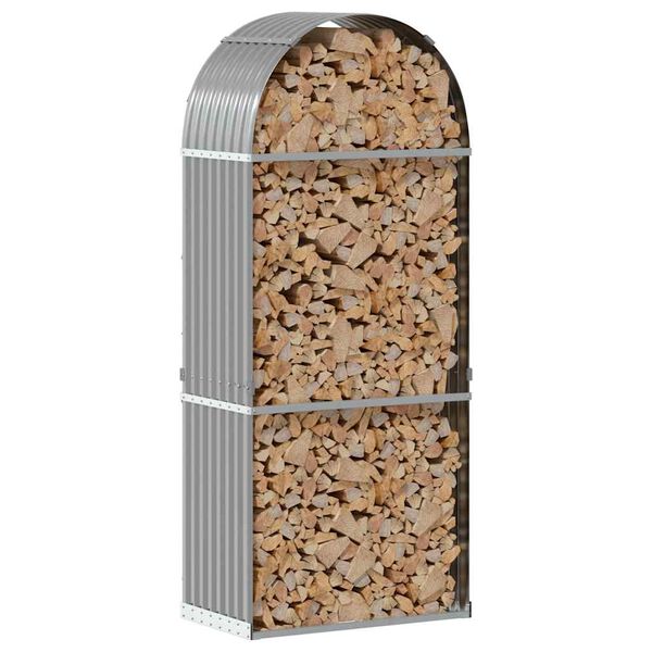 vidaXL Držiak na polen&aacute; bledosiv&yacute; 80x45x190 cm pozinkovan&aacute; oceľ