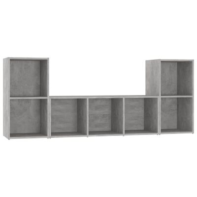 vidaXL 3-dielna súprava TV skriniek betónová sivá drevotrieska