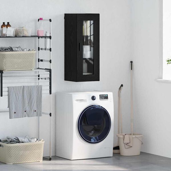 vidaXL N&aacute;stenn&aacute; skrinka Čierny dub 34,5 x 34 x 90 cm