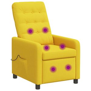 vidaXL Polohovacie mas&aacute;žne kreslo Svetlo žlt&aacute; 65 x 93 x 102 cm L&aacute;tka