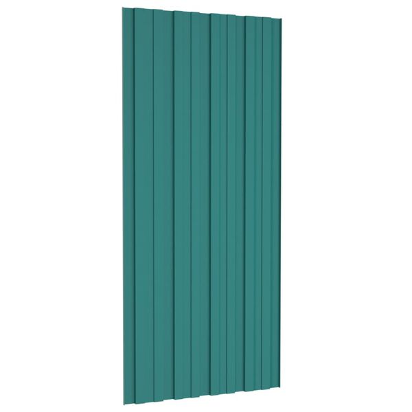 vidaXL Strešné panely 36 ks pozinkovaná oceľ zelené 100x45 cm