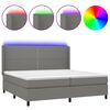 vidaXL Posteľ boxsping s matracom a LED tmavosiv&aacute; 200x200 cm l&aacute;tka