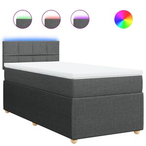 vidaXL Posteľn&yacute; r&aacute;m boxsping s matracom tmavosiv&yacute; 80x200 cm l&aacute;tka