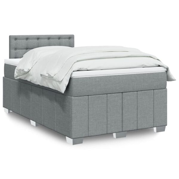 vidaXL Boxspring posteľ s matracom bledosiv&aacute; 120x190 cm l&aacute;tka