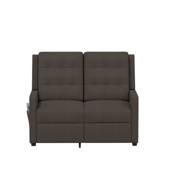 vidaXL 2-miestne sklápacie masážne kreslo, hnedé, látka