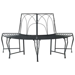 vidaXL Stromov&aacute; lavička 4 -miestne 160 x 80 x 89 cm steel Čierna