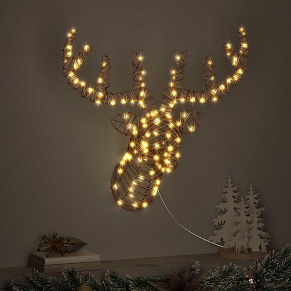 vidaXL Sob s sane s 140 LED-i Tepl&aacute; biela 68 x 36,5 x 62,5 cm Ratan