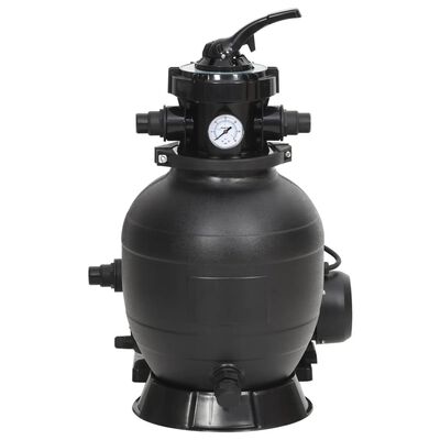 vidaXL Bazénový pieskový filter s predfiltrom, čierny