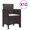 vidaXL Záhradný jedálenský set 13 pcs Hnedá Polt ratan