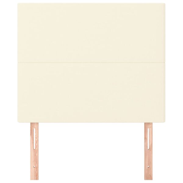 vidaXL Čelo postele kr&eacute;mov&eacute; 80x5x118/128 cm umel&aacute; koža