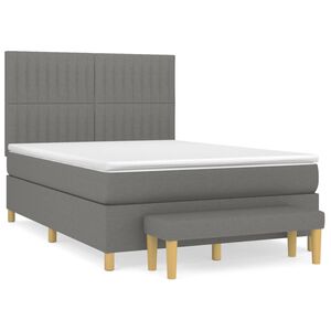 vidaXL Boxspring posteľ s matracom tmavosiv&aacute; 140x190 cm l&aacute;tka