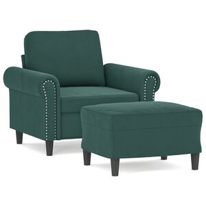 vidaXL Relaxačn&eacute; kreslo s podnožkou tmavozelen&eacute; 60 cm zamat