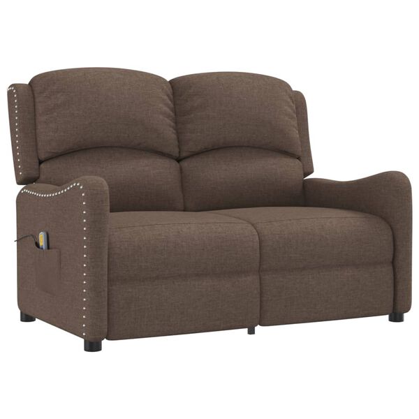 vidaXL 2-miestne sklápacie masážne kreslo, sivohnedé, látka